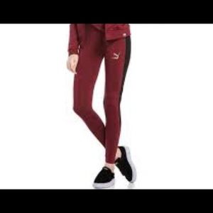 PUMA Archive Logo Leggings Wine Color